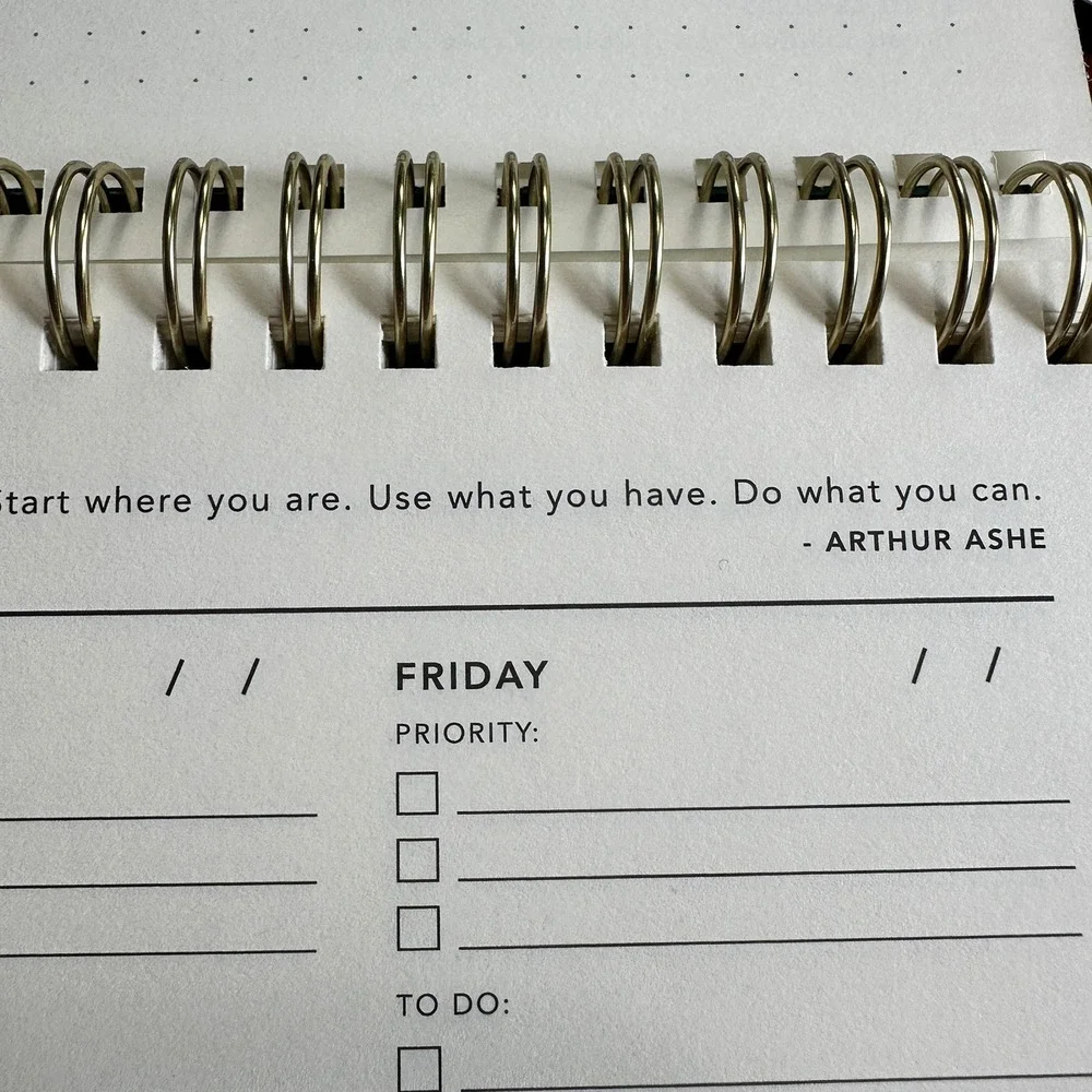 Zen&Flow Wellbeing and Productivity Weekly Planner Teal Gold Undated Minimalist